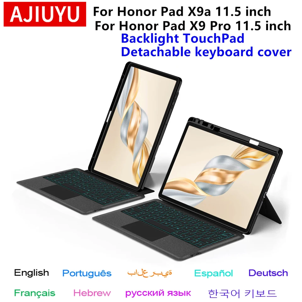 AJIUYU Magic Keyboard Case For Honor Pad X9a 2025 11.5 inch Tablet
