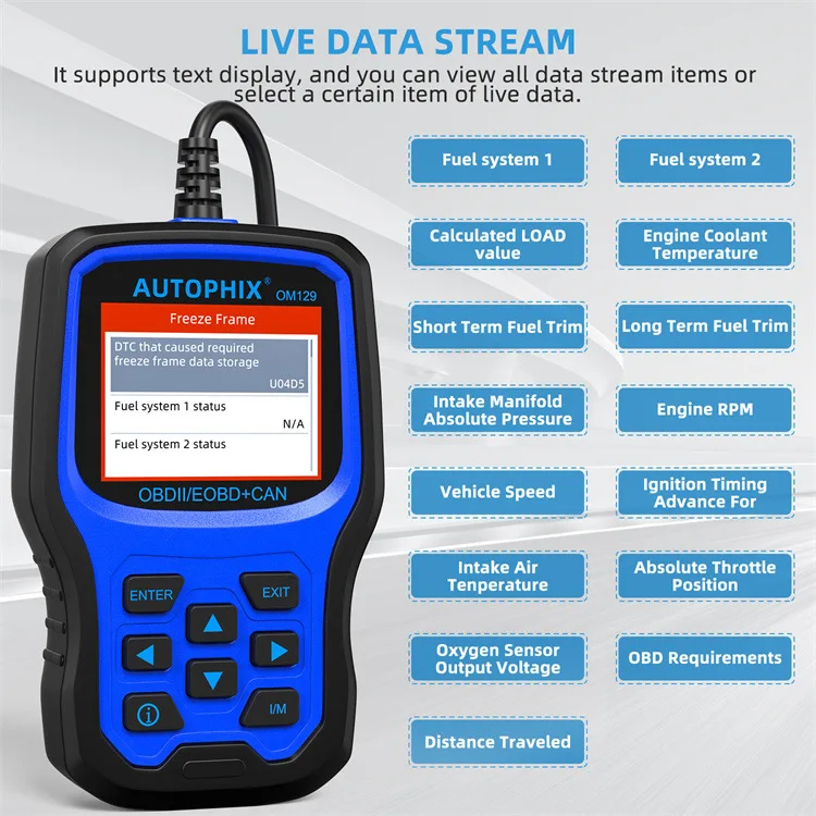 

Autophix OM129 Enhanced Automotive OBD2 Scanner Battery Detection