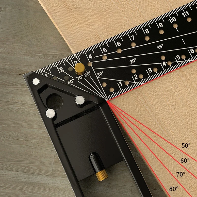 45°/90 ° Multifunctional Right Angle Ruler High Precision Positioning Marking Thickened Angle Ruler Woodworking Special Tools