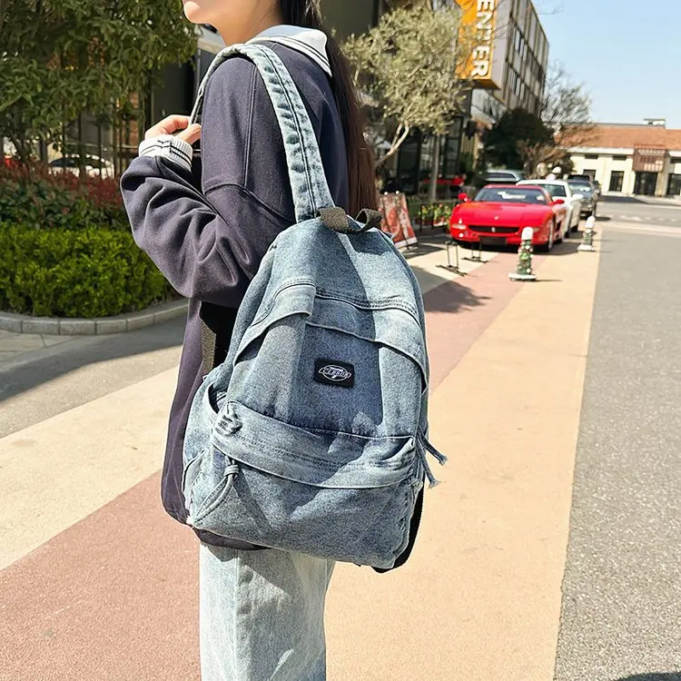 

Faionable Retro Lazy Sle, женская большая сумка Capaci Denim Exchange, корейская версия, студенческая объединение ex Campus Bag, модная