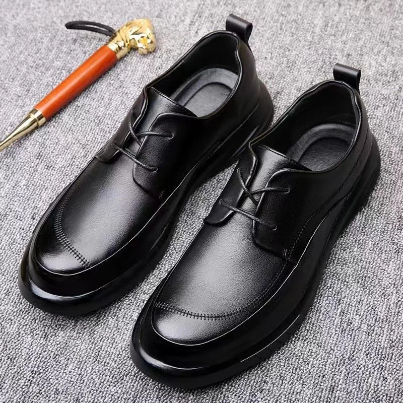 Soft Leather Casual Shoes for Men Spring Autumn New Designer Men\'s Dress Shoes Male Black Platform Loafers Male