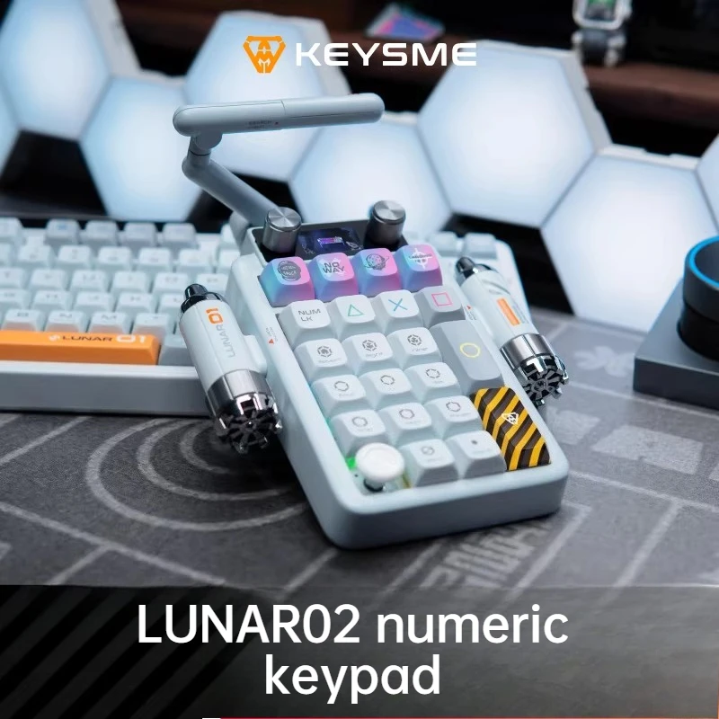 

KeysMe Lunar 02 Number Keyboard Customized 21 Key Office-Use External Triple-Mode Wireless Mechanical Keyboard Cherry Keycaps