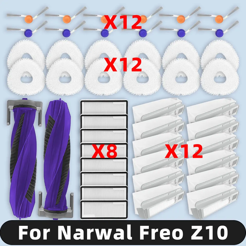 

Compatible For ( Narwal Freo Z10 ) Spare Parts Main Side Brush Cover Hepa Filter Mop Cloth Dust Bag Accessories Consumables