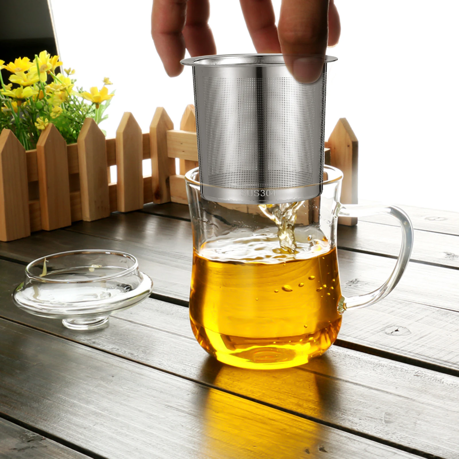 

7Cm Stainless Steel Strainer Mesh Tea Filter Fine Easy Clean Dishwasher Safe For Home Kitchen Shop Tea Infuser Coffee