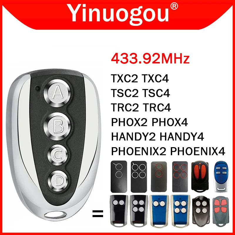 Imagem -02 - Controle Remoto de Porta de Garagem Rolling Code Phox Phox Phox Phox Phox Phox Phox Phox2 Phoix2 Phoix4 Trc2 Trc4 Tsc2 Tsc4 43392 Mhz Pcs