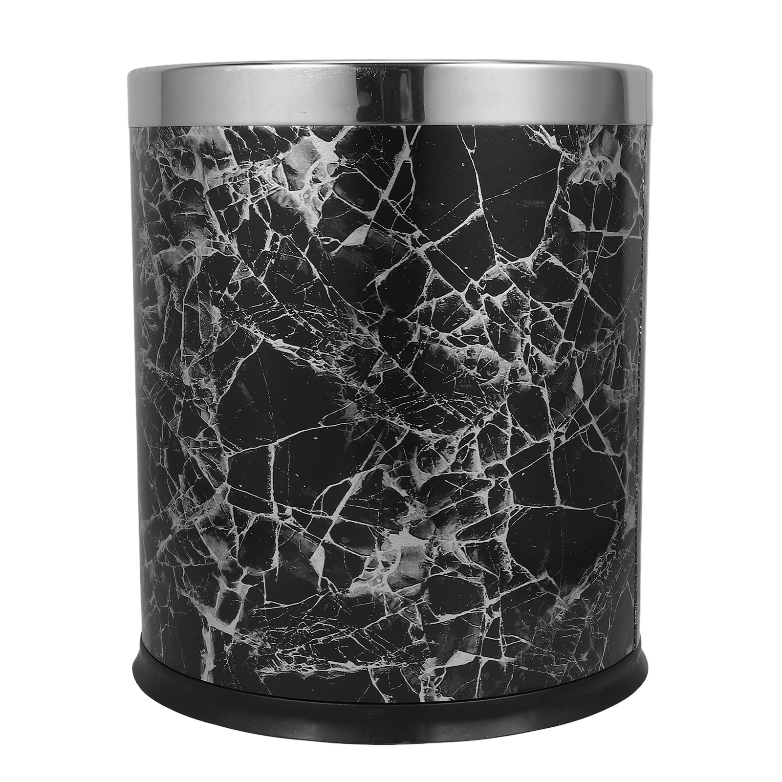 

Stainless Steel Trash Can Household Touchless Garbage Bins Container Marble Bathroom Waste Paper Basket Large Size Modern