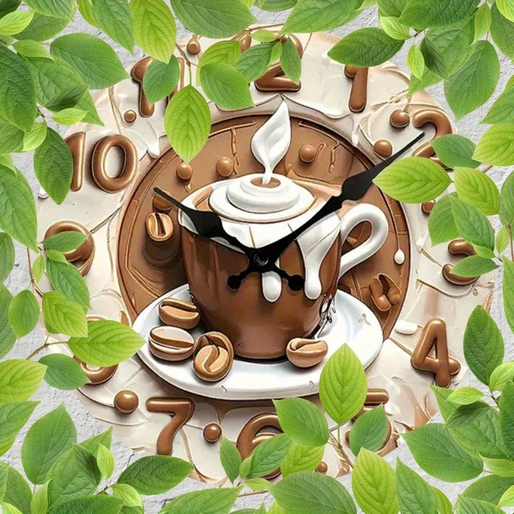 Modern Silent Wall Clock 20cm - Metal Frame Non-Ticking Decorative Art for Living Room Bedroom Home Office Gift