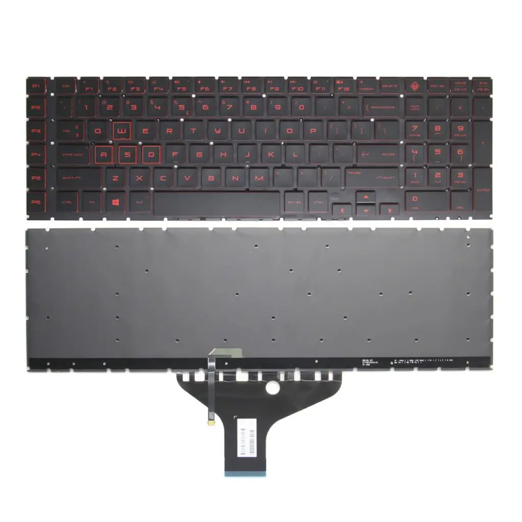 100%New Original Keyboard US for HP 17CB 17-CB C144 English Red Black RGB Backlit Laptop Keyboard