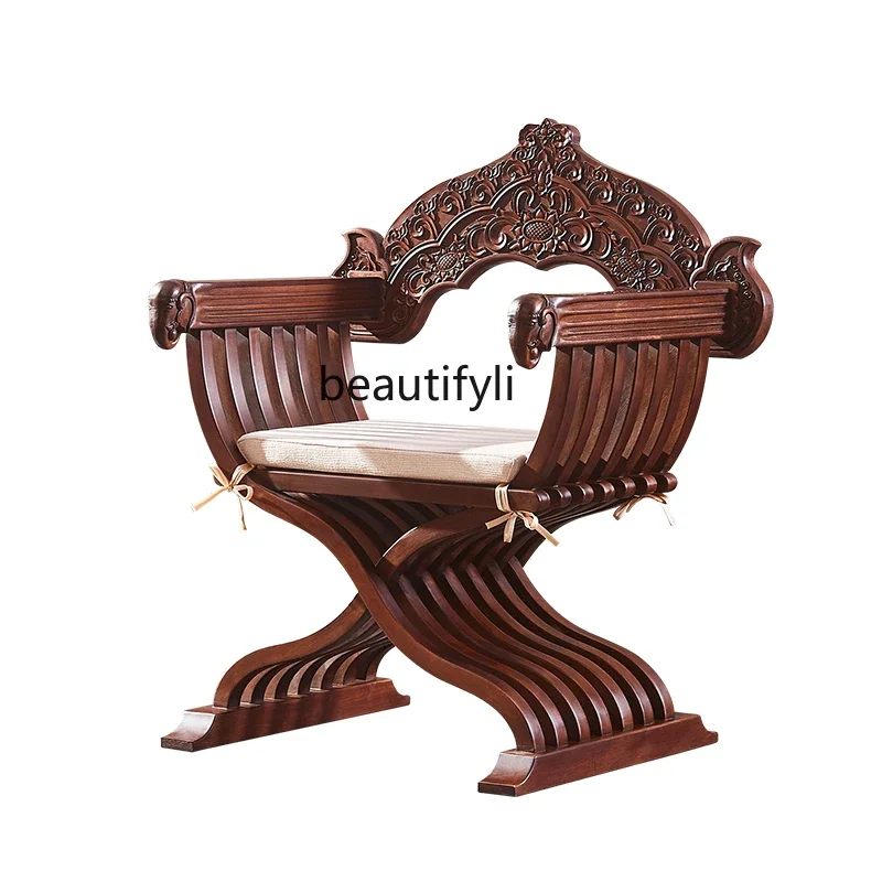 

Thailand Solid Wood Carving Leisure Sofa Tea Table and Chair Combination Living Room Three-Piece Set