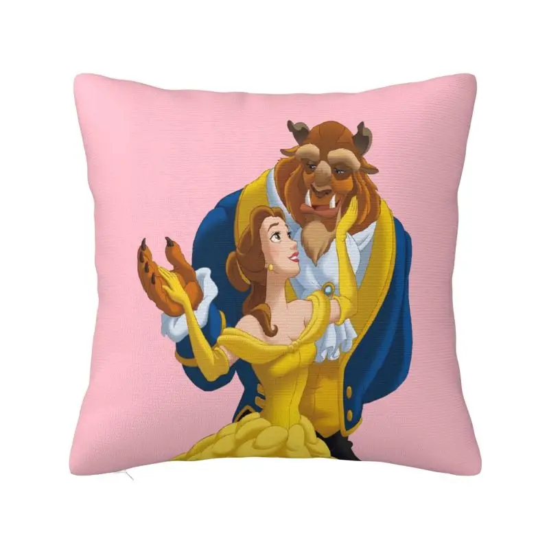 

Модный чехол для подушки из фильма «Красавица и чудовище» 40x40 см, мягкая наволочка для дивана, автомобиля, квадратная наволочка