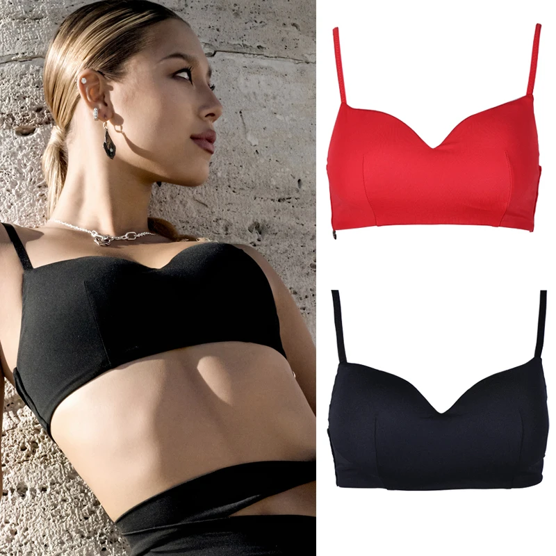 ملابس علوية جديدة للرقص اللاتيني لعام 2025 للنساء سترة مثيرة باللون الأحمر والأسود فستان سامبا تشاتشا تانجو ملابس ممارسة الرقص اللاتينية للسيدات البالغات DQS21140 #1