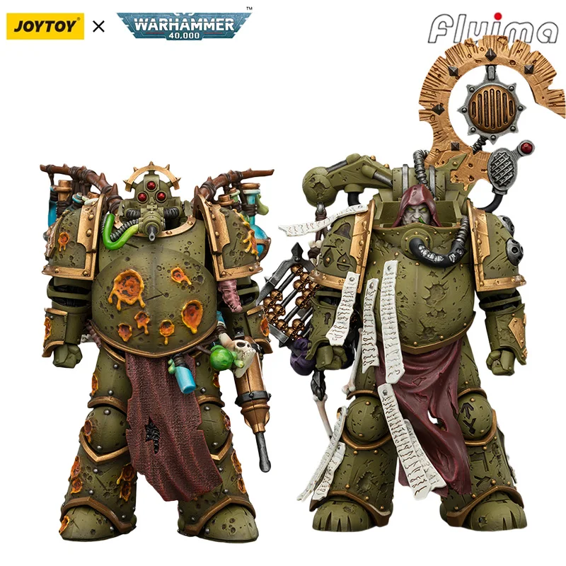 [IN STOCK]JOYTOY Warhammer 40K 1/18 Action Figure Death Guard Biologus Putrifier&Tallyman 2PCS Anime Model