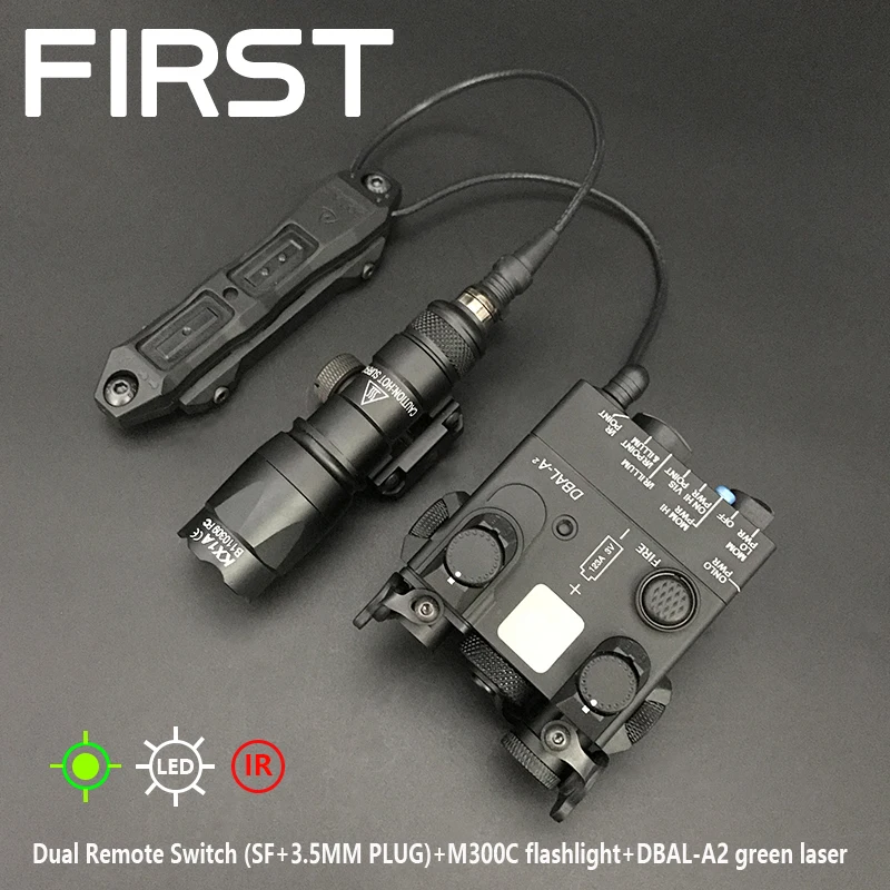 Tacital M300C Flashlight Hunting Weapon Light Sotac All Metal DBAL-A2 Red Dot Green IR Laser Indicator LED White Light PEQ Sight