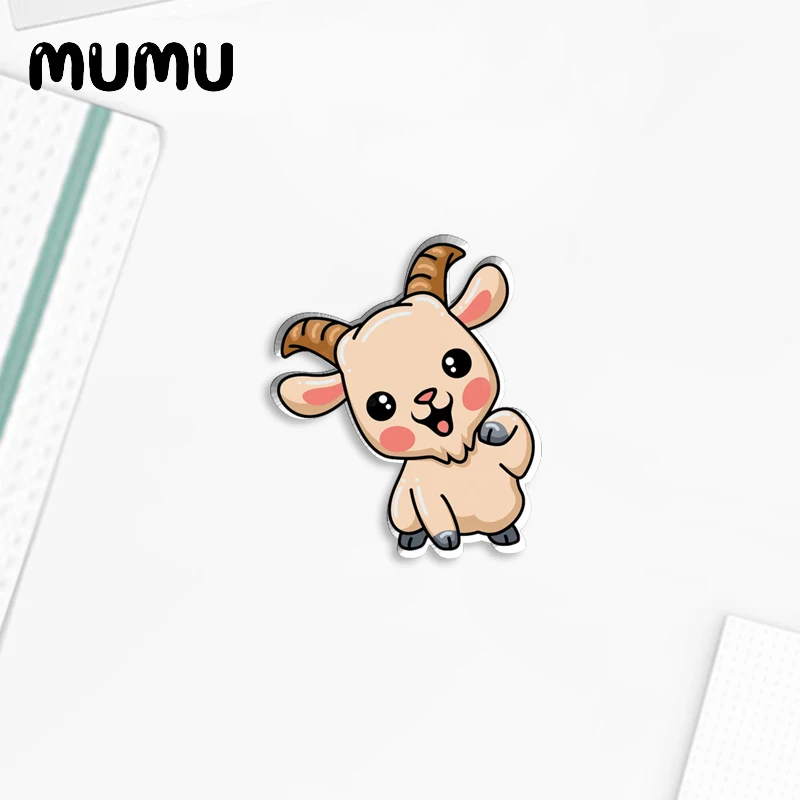 2023 New Cute Baby Goat Lapel Pin Cute Animal Acrylic Brooches Handmade Epoxy Jewelry Shirt Bag Badge