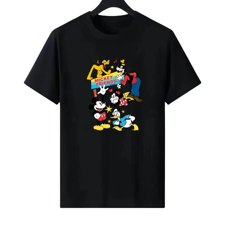 

Disney Mickey Mouse Pattern Woman Casual Round Neck Parent-child Clothing Ladies Cheap Y2k Short Sleeves T-Shirt Men Sweatshirts