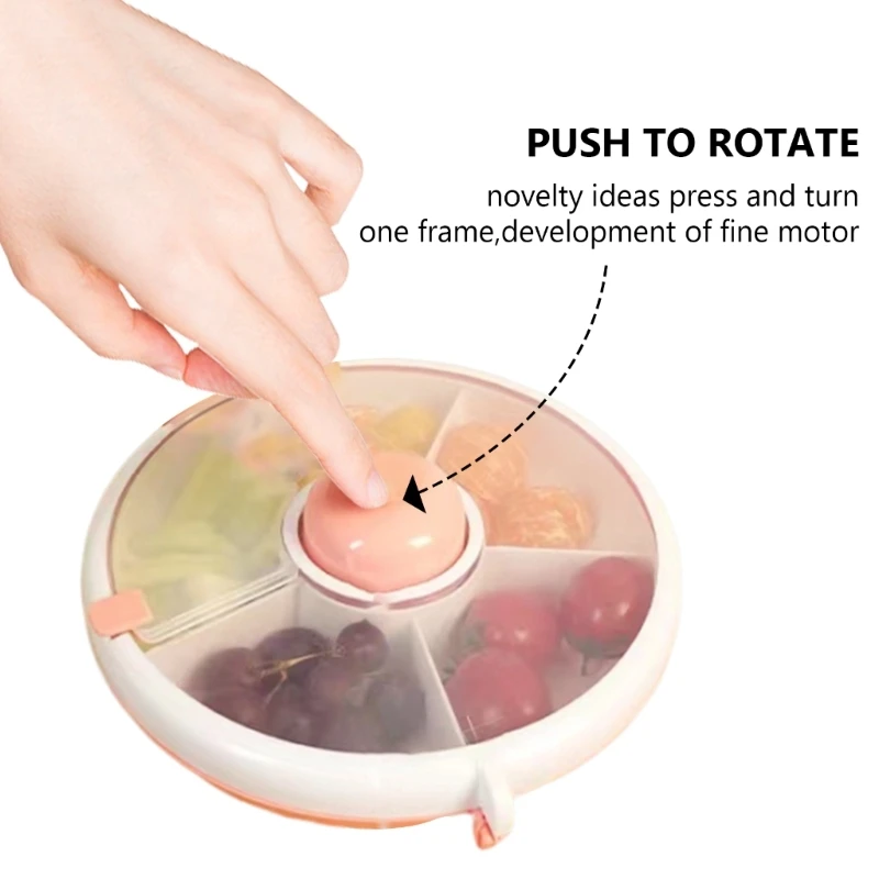 

Storage Box Convenient Rotating Fruit Container Snacks Holder with Cover Dropshipping
