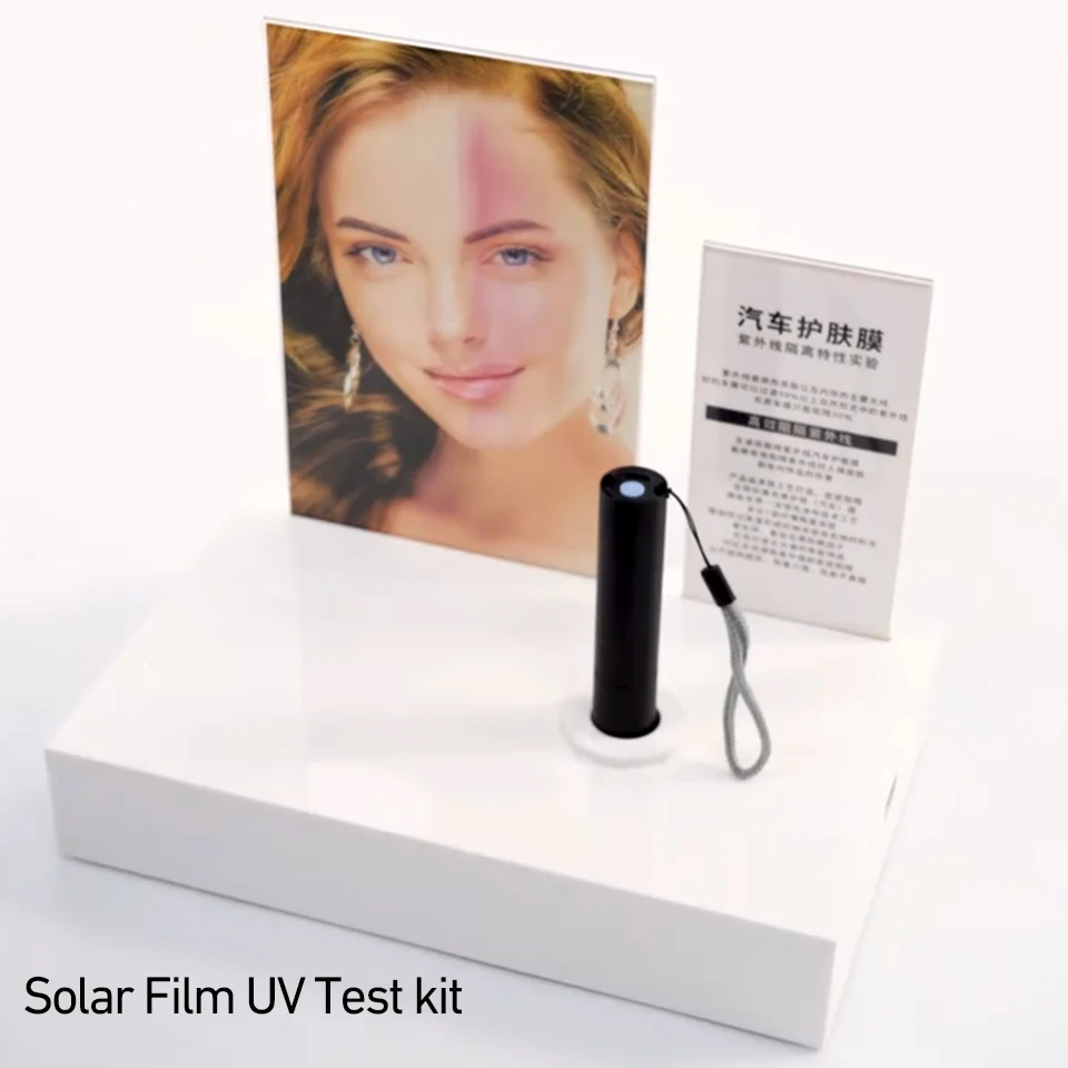 

Car Window Tint Film UV Sensor Blocking Demo Set With ULtraviolet card&Flashlight For UV Protection & Exposure Testing MO-650-1