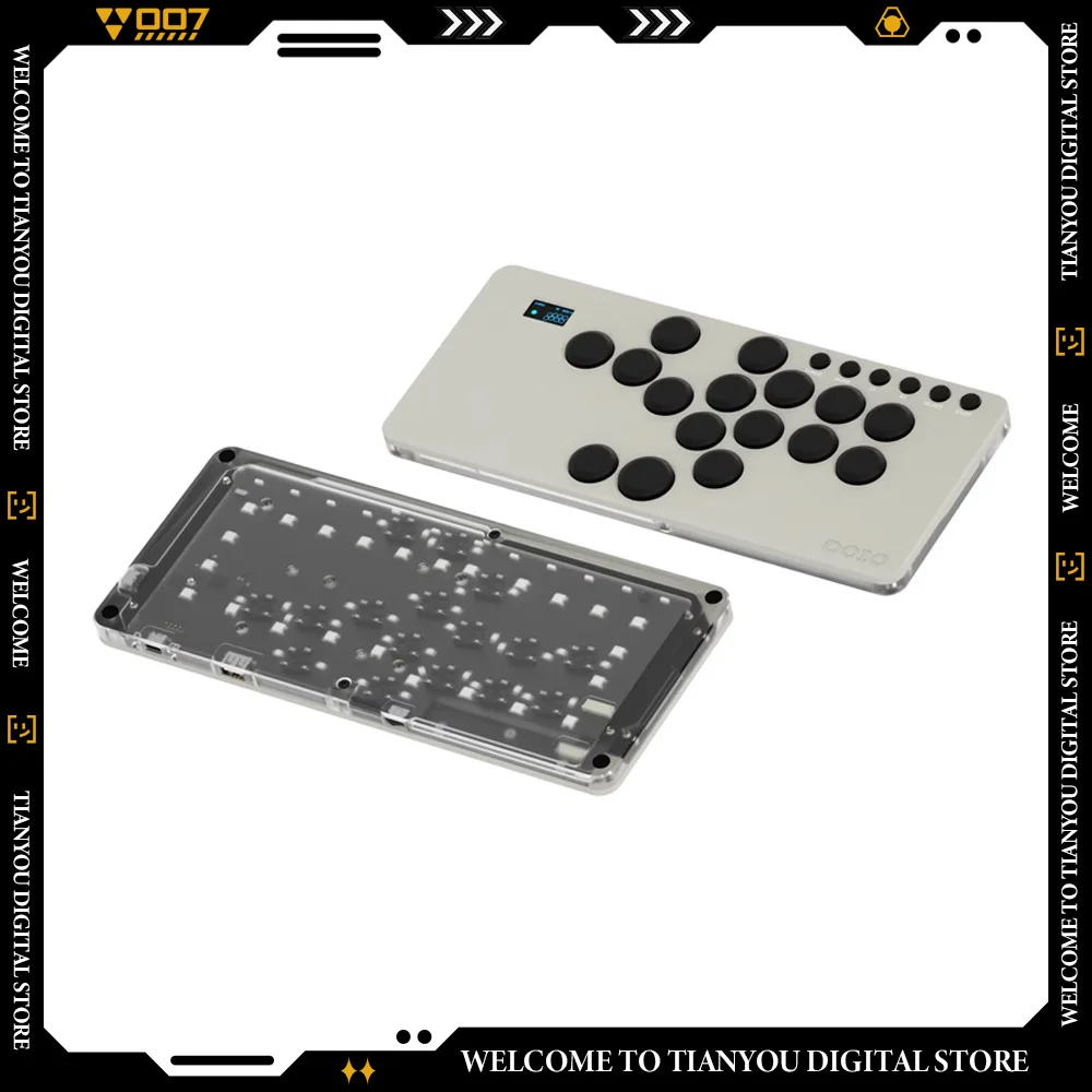 DOIO KBGM-H06 PRO Gaming Keypad HITBOX Portable A4 Arcade Joystick Aluminum Alloy Compatible with PS5 PS4 Switch Steam PC Gifts