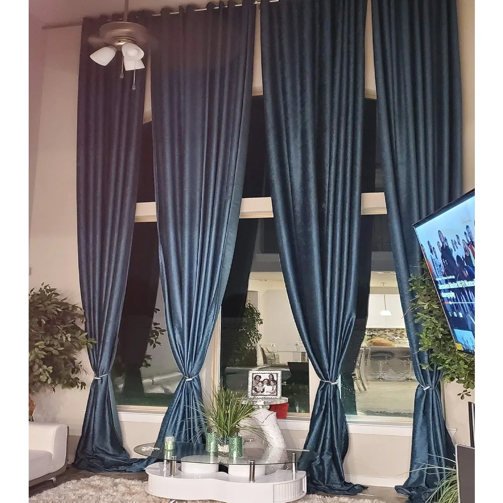 Custom Made Extra Long Heavy Thick Luxury Velvet Curtains, 12-24 Feet, Brown, Green, Gray, Wine Beige