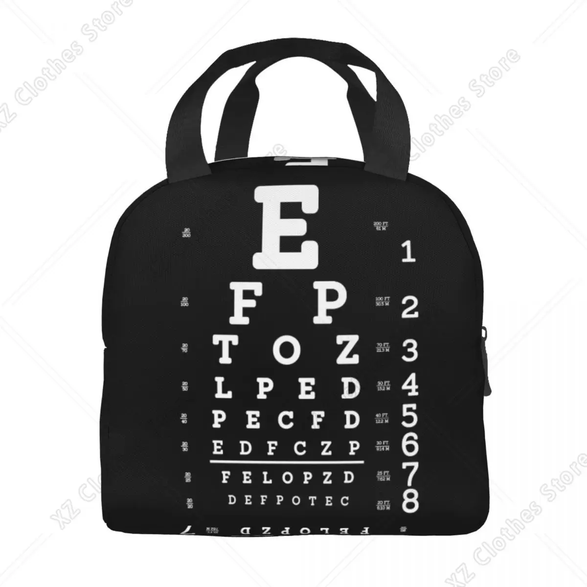 Custom Snellen Eye Chart Insulated Lunch Bag for Women Resuable Thermal Cooler Lunch Box Office Work School