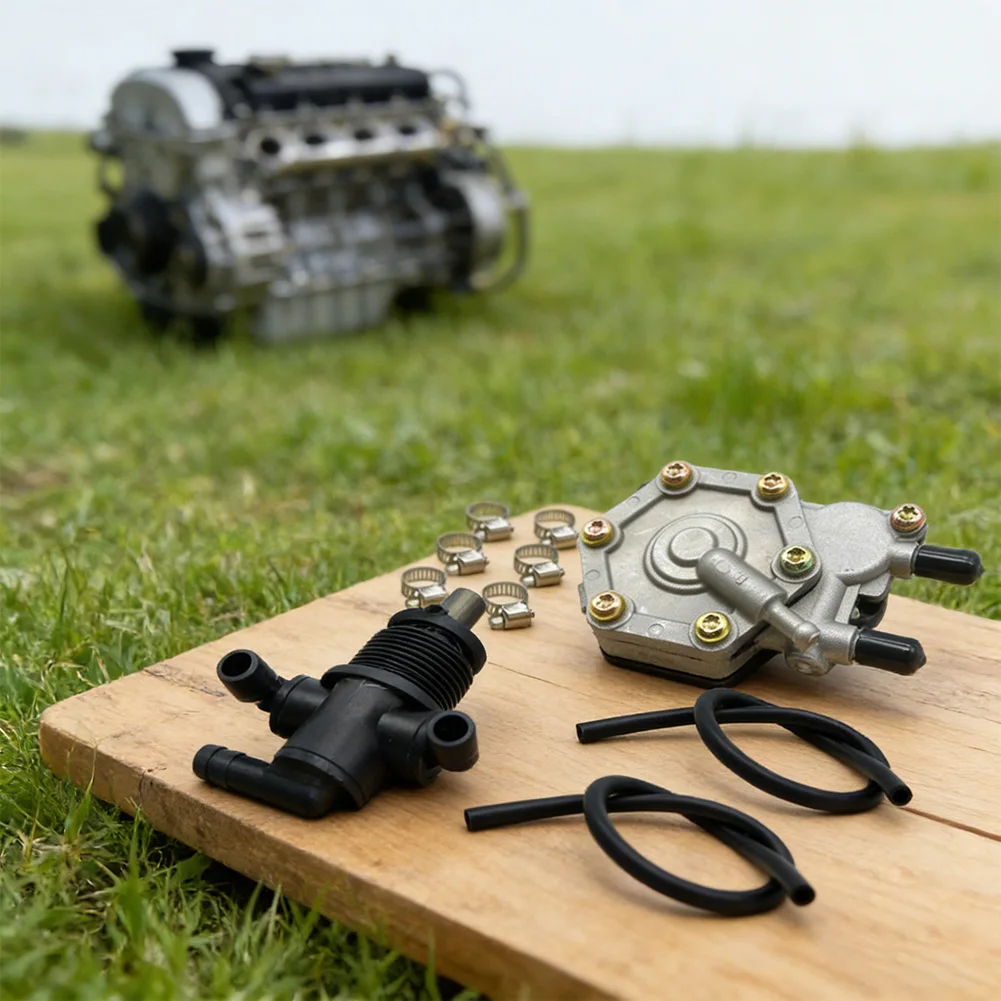 Replacement Fuel Pump Assembly Kit for Sportsman 300 includes 1 pump 2 fuel pipes 6 clamps and fuel switch for easy upgrade