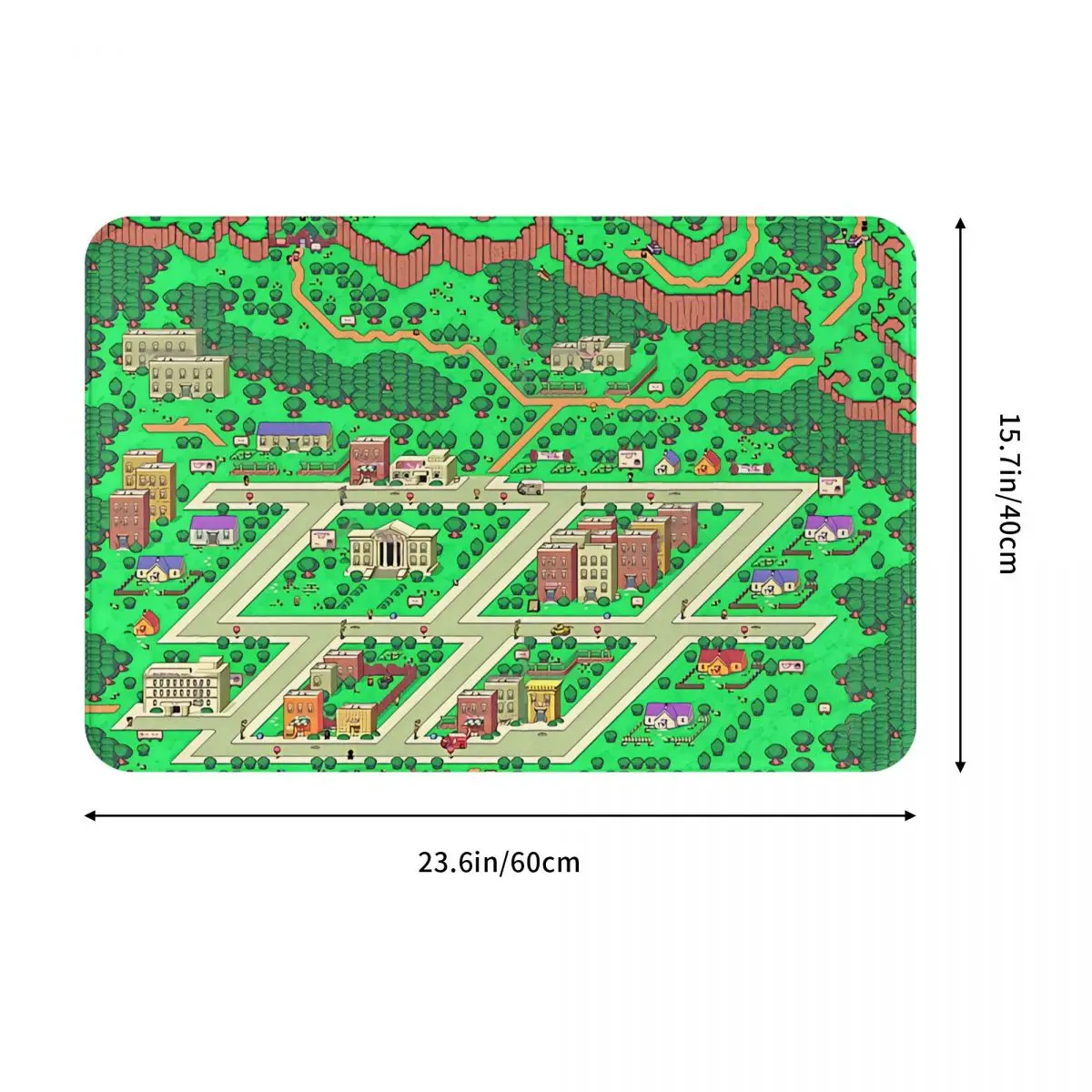 Earthbound Game Non-slip Doormat Onett Map Living Room Kitchen Mat Outdoor Carpet Flannel Modern Decor