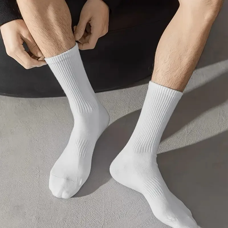 10/20 Paar neutrale, einfarbige Rundhalssocken für Frühling und Sommer, schweißabsorbierend, atmungsaktiv, bequem, Ganzjahres-Sportsocken – Detail 6
