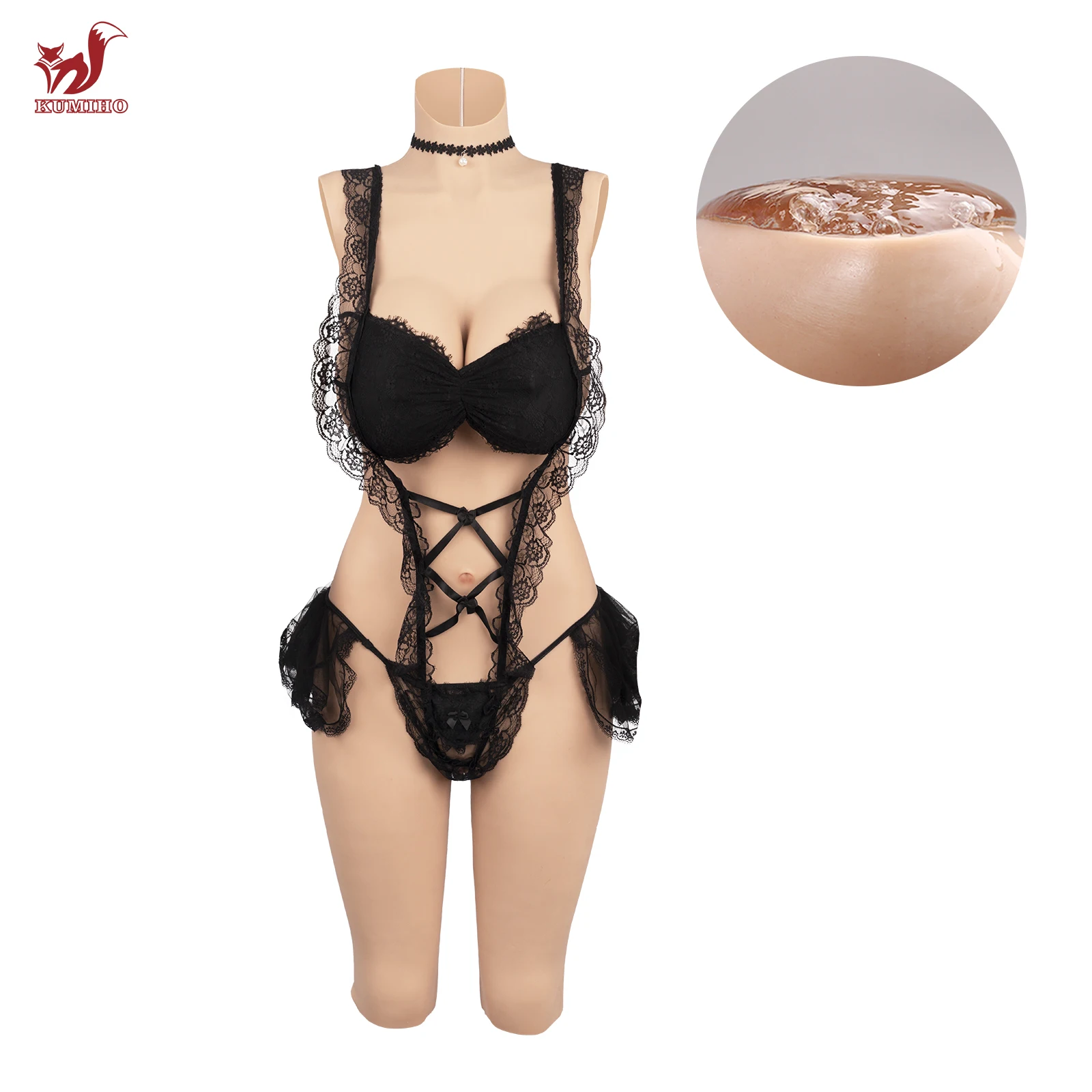 KUMIHO 4G D/G Cup Silicone Breast Artifical Fake Vagina Bodysuit For Men Drag Queen Costumes Bodysuit Crossdresser Fake Boobs