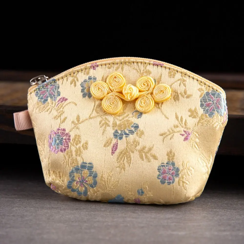 Useful Cloth Embroidery Coin Pouch Flower Auspicious Cloud Cloth Wallet Jewelry Organizer Bracelet Bag Shell Coin Pouch Ladies