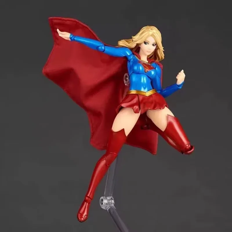 Supergirl Anime Action Figures KO Kaiyodo Revoltech Figurine Superhero Women Model Collection Ornament Joint Movable Decor Gifts