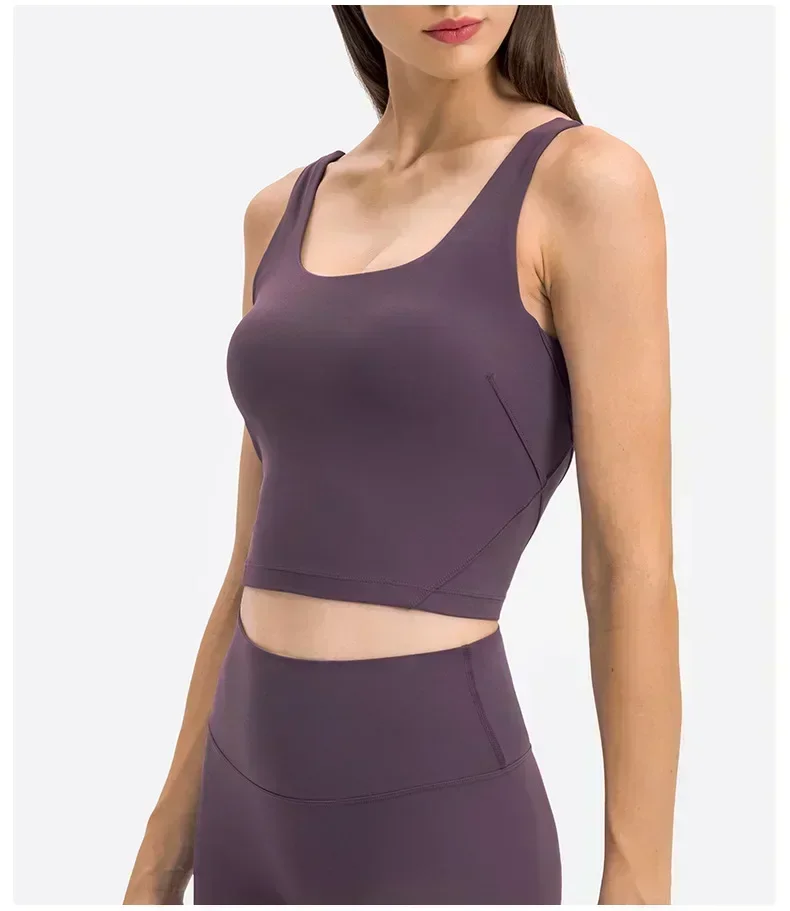 Lemon-ropa de Yoga para mujer, traje de gimnasio, Top deportivo de Fitness, Sujetador deportivo, ropa interior corta, ropa deportiva de entrenamiento tipo U con almohadilla para el pecho