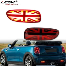 2 sztuk tylne światła przeciwmgielne lampy do biegania Assy dla MINI Cooper R56 R57 R58 R59, flaga Union Jack styl soczewki, funkcja jako tylne światła przeciwmgielne/światła do jazdy