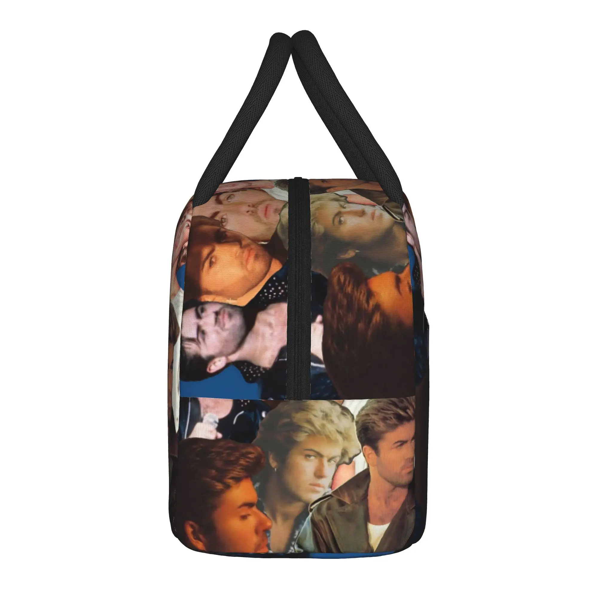 George Michael British Singer Lunch Bag  Outdoor Picnic Lunch Box For Women Kawaii Thermal Tote Handbags Portable Cooler Bag