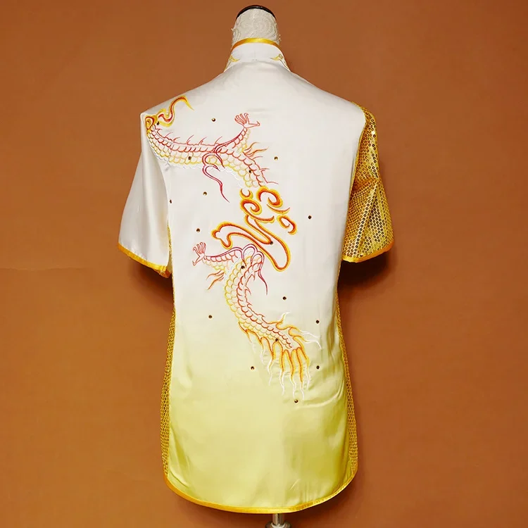 Custom Made Competition Kung Fu Uniform Tai Chi Wushu Performance Clothing Women Men Child Gradient Embroidery 2022 New Style