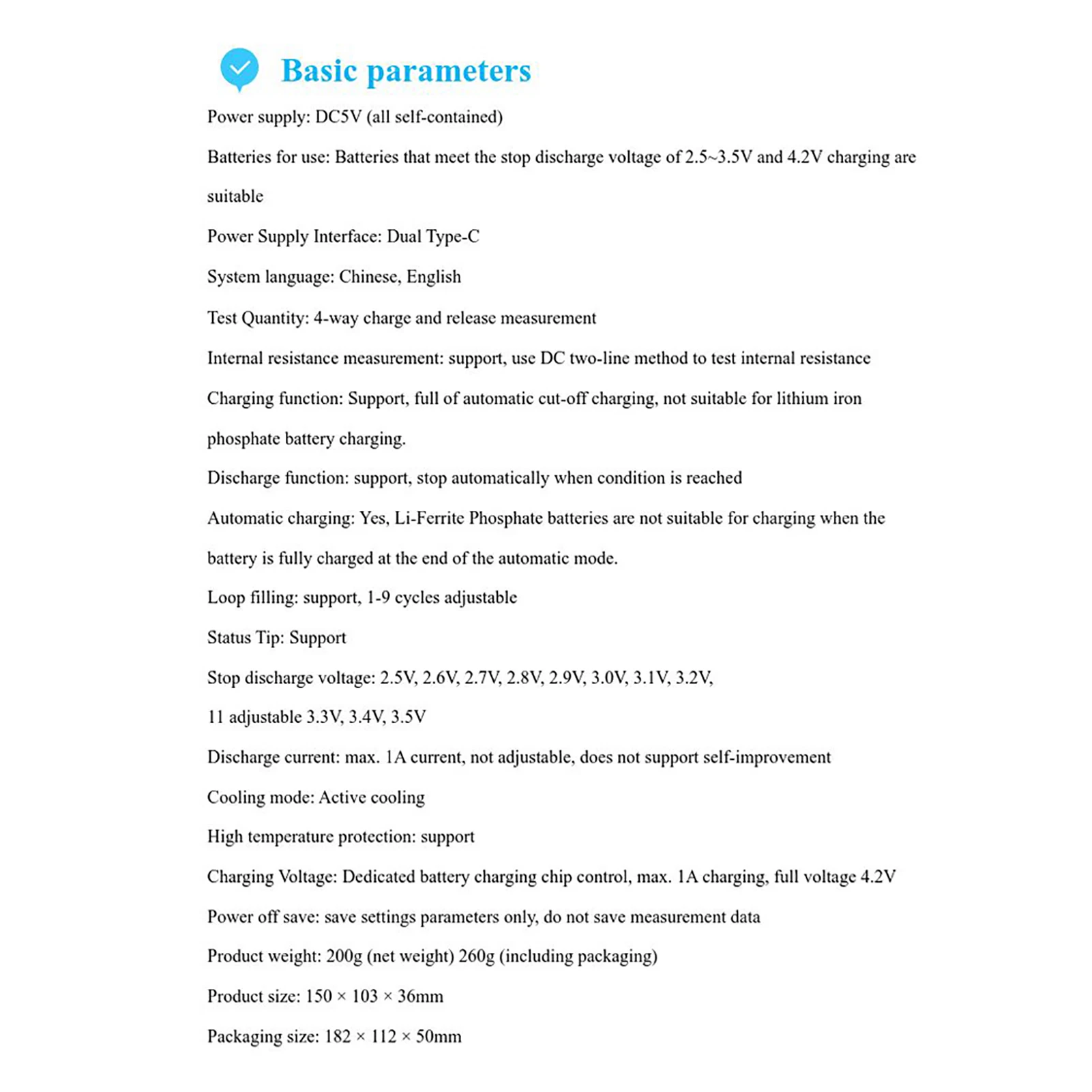اختبار المقاومة الداخلية لقدرة البطارية وحدة كاشف طاقة بطارية الليثيوم الرقمية المزدوجة من النوع C مقياس اختبار بطارية الليثيوم #6
