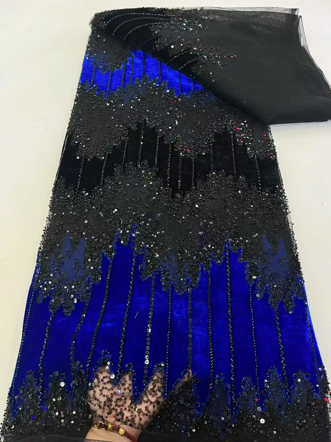 African Velvet Lace Fabric 2025 Nigerian Lace 5 Yards French Velvet Lace Fabric For Party Wedding Dress Sewing Cloth XC65HN-22