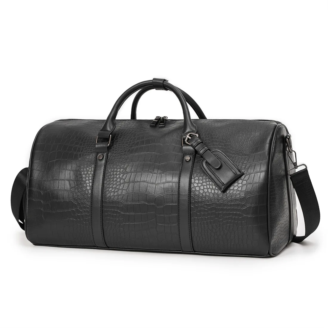 

New Arrival Pu Leather Travel Bags Men Large Capacity Portable Male Shoulder Bags Alligator Pattern Handbags Travel Duffle tote