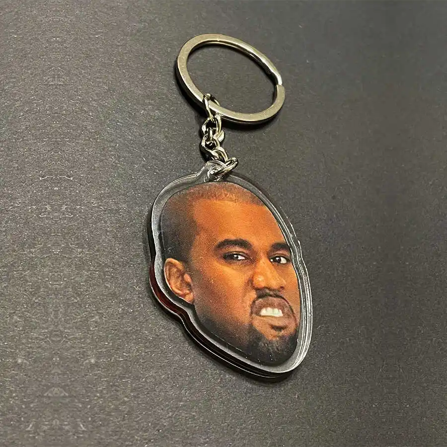 Homemade Kanye Keychain Kanyewest Avatar Ye Pendant Kanye Keychain Hiphop Key