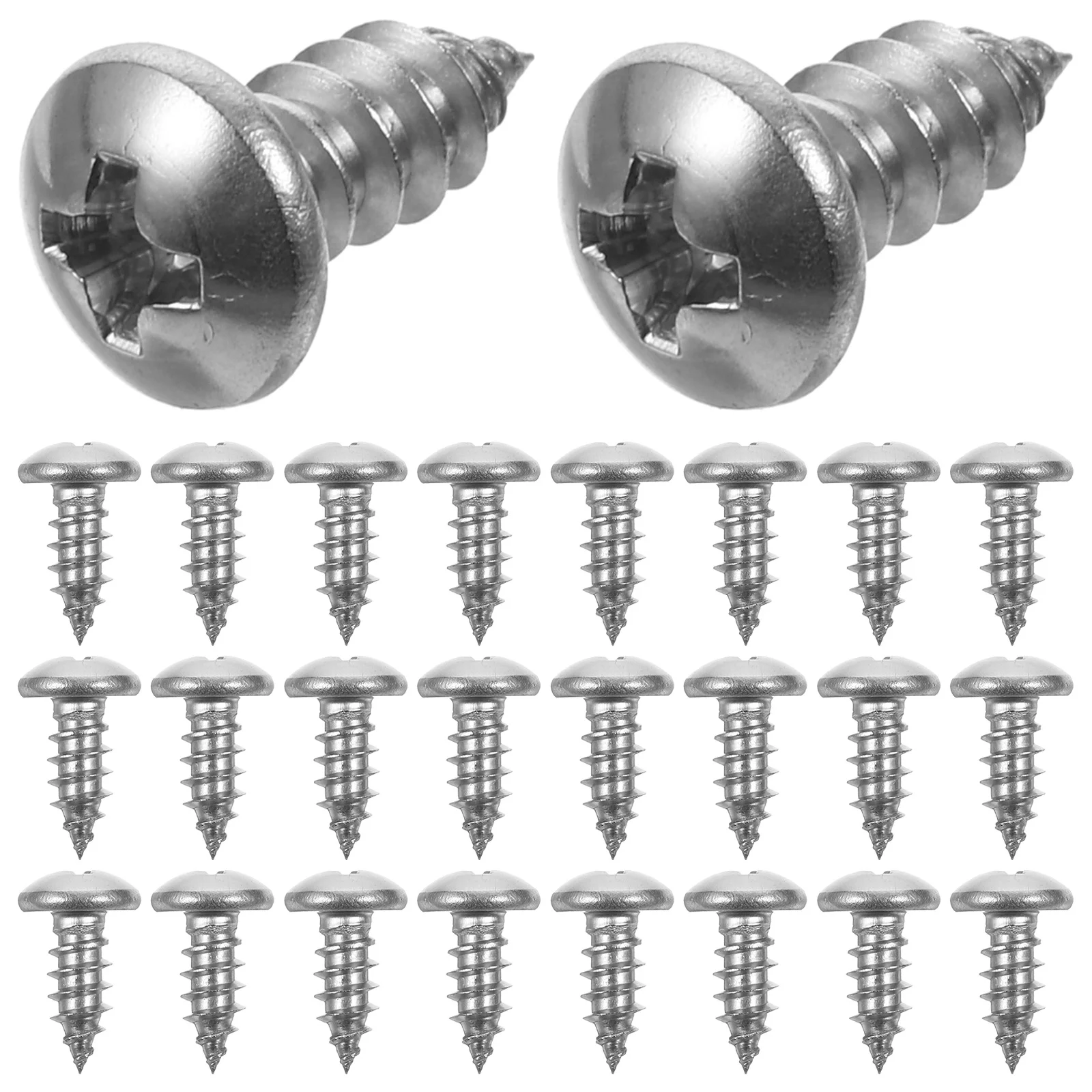 

100Pcs Stainless Steel Self-Tapping Screws Pan Head for Wood Plastic Metal Durable Assorted Screws DIY Wall Plate Sheet Metal