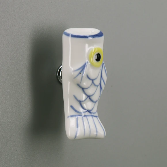 Ceramic Drawer Knobs Fish Shape Cabinet Pulls Kitchen Wadrobe Handles Furniture Handle for Kids Room Furniture Hardware