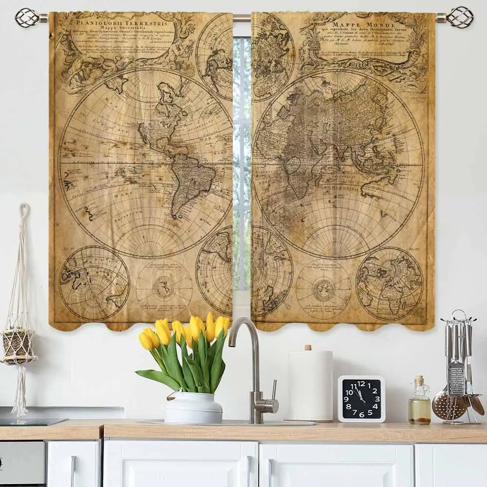 Old Map Kitchen Cur… - image