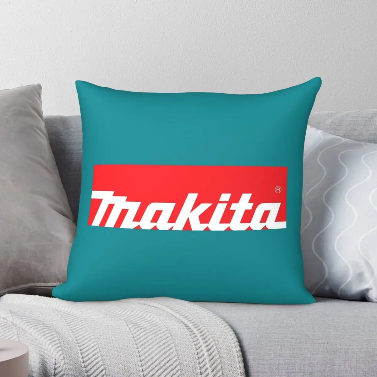 Makita Merch Square Pillowcase Polyester Linen Velvet Pattern Zip Decor Room Cushion Cover