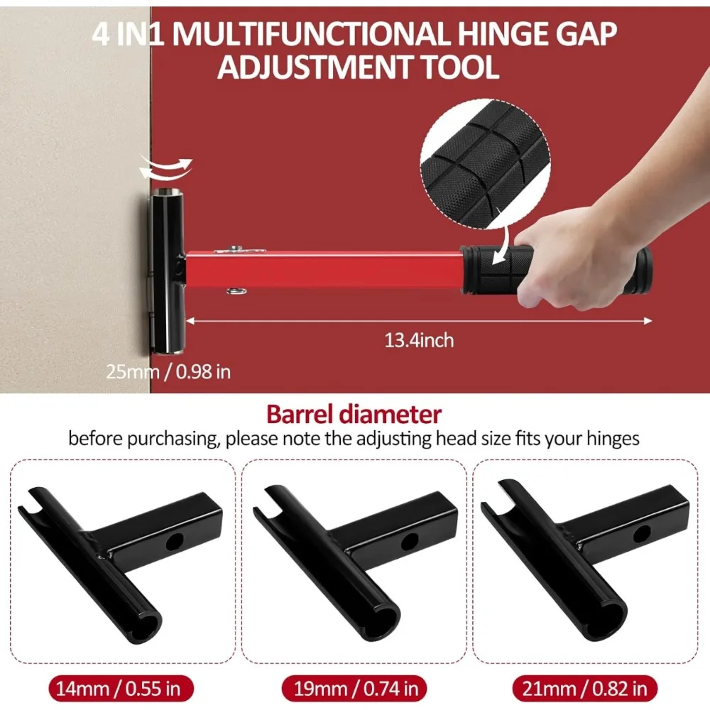 Door Hinge Adjustment Tool Kit 4 in 1 Hinge Gap Wrench for Residential and Commercial Heavy Duty Painted Steel Hinge Wrench