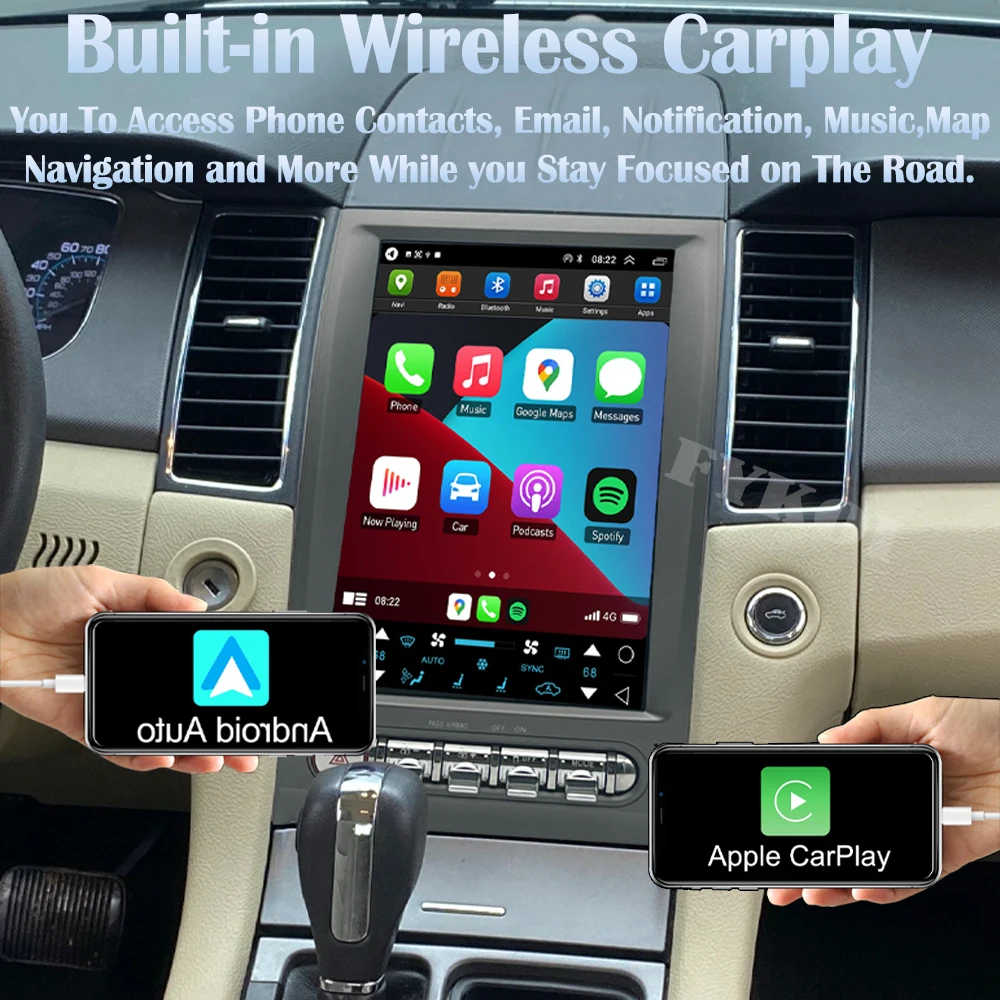 Android 14 For Ford Taurus 2010-2019 Car Radio Automotive Multimedia Tesla Screen Carplay Auto Bluetooth GPS 4G WIFI DSP Stereo