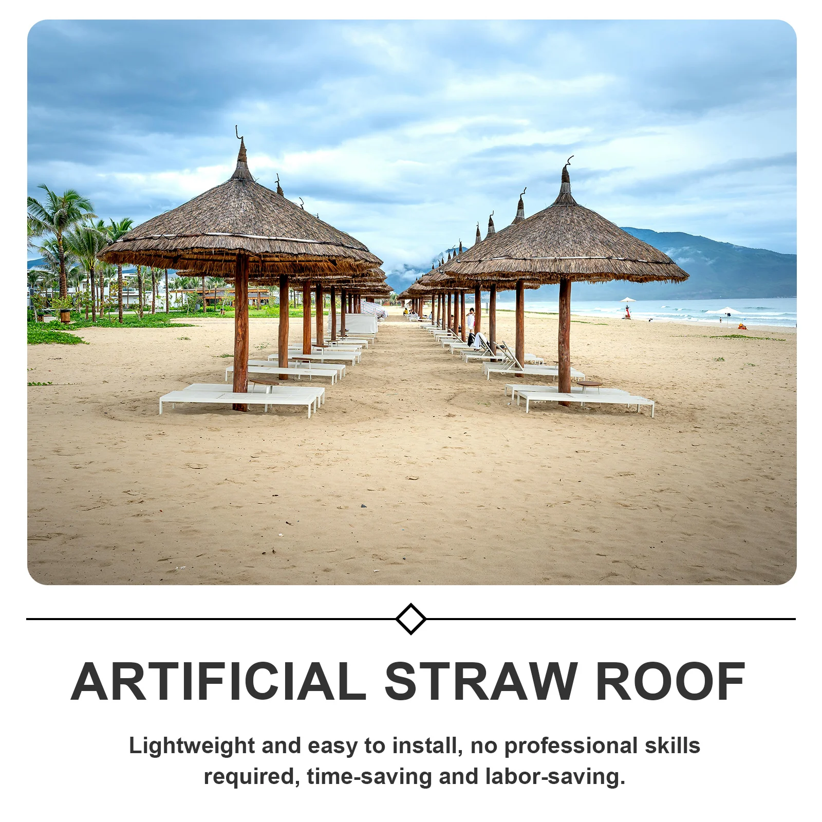 

Artificial Thatch Roofing Simulated Straw Roof Panel for Garden Yard Decor Landscaping Farmhouse Style DIY Installation Easy