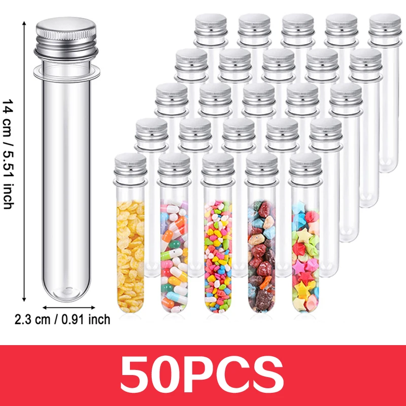 clear plastic test tubes candy tubes bath salt vials natal e presentes de aniversario science party 40 ml 25x140 mm 50 pcs 01