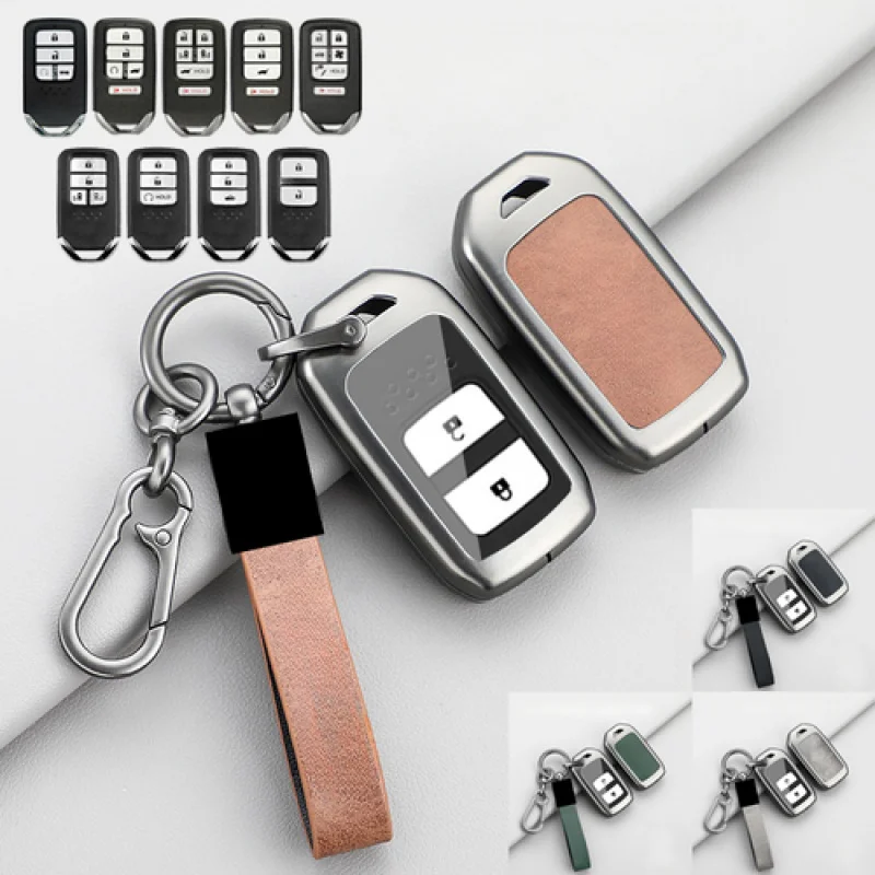 

A + кожаный чехол для ключей от автомобиля из цинкового сплава ТПУ для Honda Accord Civic Odyssey Vezel