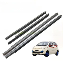 4 Pieces Outside Window Glass Rubber for Chery QQ 2012-2019 Hatchback Black Moulding Sealing Weather Strip Not for Sedan