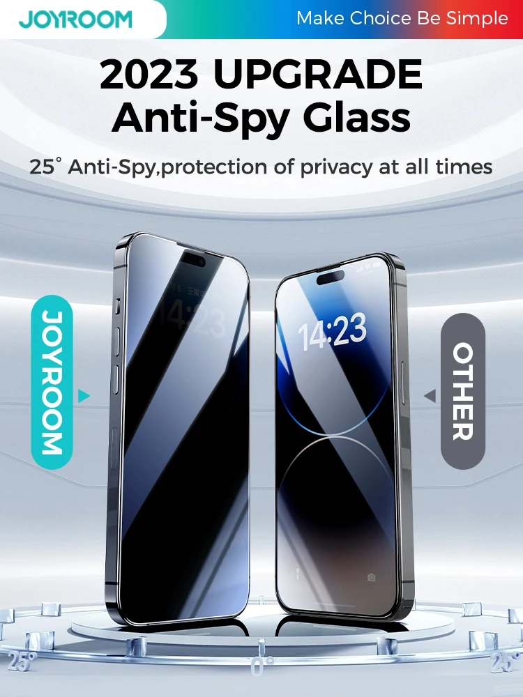 Joyroom Anti-Spy Screen Protector For iPhone 15 Pro Max Tempered Glass For iPhone 14 13 Private Film