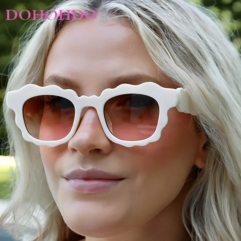 شعبية غير النظامية مربع النساء النظارات الشمسية الفاخرة مصمم هلام اللون الرجال ظلال الصيف السفر الإناث نظارات UV400 lrest